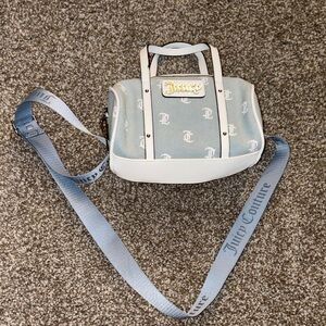Juicy Couture Light Blue and White Crossbody Bag